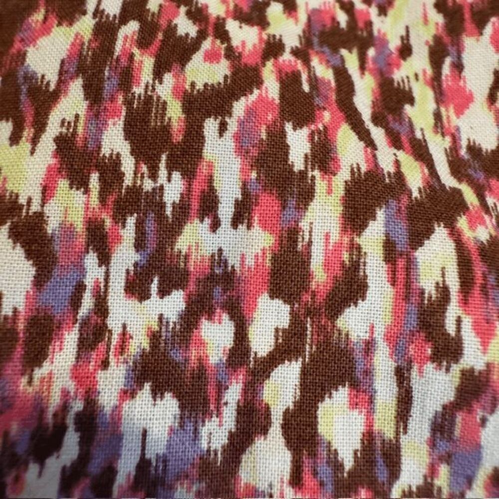Universal Thread Pink Brown Print Elbow Puff Sleeve Ruched Mini Dress Size 6 - Picture 11 of 13